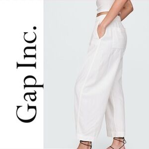 GAP white linen Relaxed Fit Pants